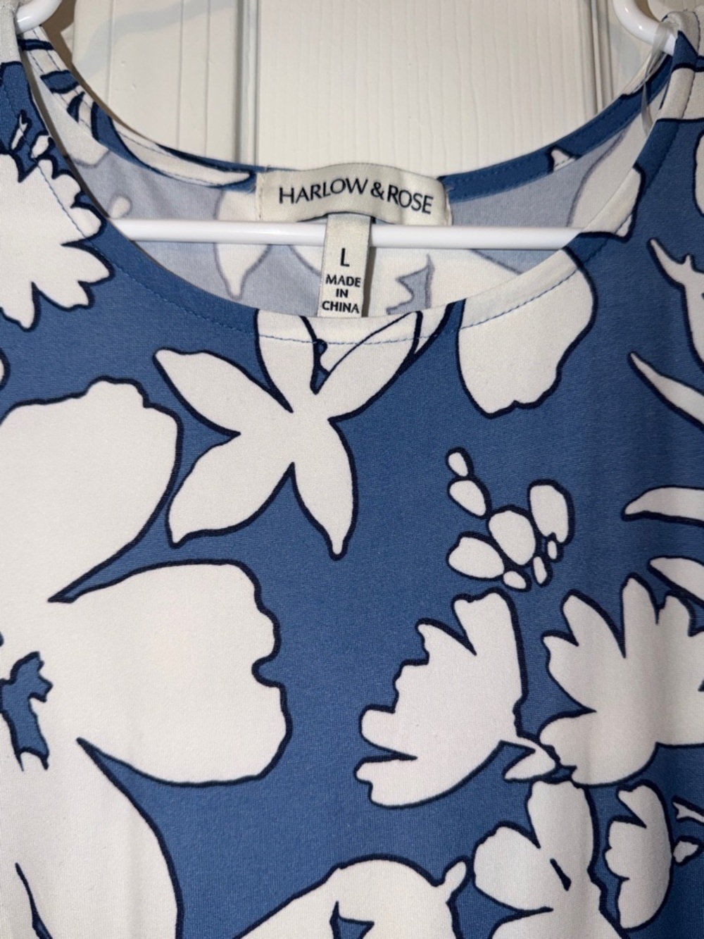 Harlow & Rose Blue & White Floral A-Line Mini Dress - Picture 3 of 6